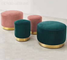 Load image into Gallery viewer, Modern Classic Design Upholstered soft cover colorful low dining stool, living room ottoma loft make up shoes change stool 1PC