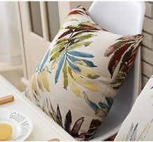 Load image into Gallery viewer, Polyester Jacquard Cushion Leaves Pillow Sofa Office Back Braided Cushion Coussin Cojines Decorative 45x45cm Square