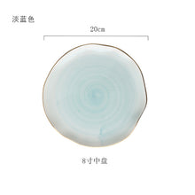 Load image into Gallery viewer, Pink And Blue Gold Ceramic Tableware Porcelain Plate Coffee Mug Cup Bowl Teapot Dish Table Elegant Party Decoration Dinner set