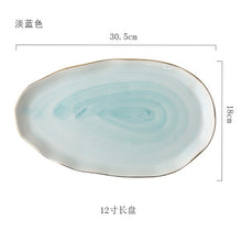 Load image into Gallery viewer, Pink And Blue Gold Ceramic Tableware Porcelain Plate Coffee Mug Cup Bowl Teapot Dish Table Elegant Party Decoration Dinner set
