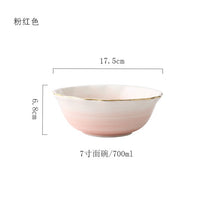 Load image into Gallery viewer, Pink And Blue Gold Ceramic Tableware Porcelain Plate Coffee Mug Cup Bowl Teapot Dish Table Elegant Party Decoration Dinner set