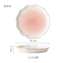 Load image into Gallery viewer, Pink And Blue Gold Ceramic Tableware Porcelain Plate Coffee Mug Cup Bowl Teapot Dish Table Elegant Party Decoration Dinner set