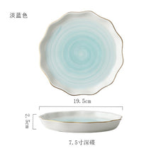 Load image into Gallery viewer, Pink And Blue Gold Ceramic Tableware Porcelain Plate Coffee Mug Cup Bowl Teapot Dish Table Elegant Party Decoration Dinner set