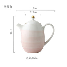 Load image into Gallery viewer, Pink And Blue Gold Ceramic Tableware Porcelain Plate Coffee Mug Cup Bowl Teapot Dish Table Elegant Party Decoration Dinner set