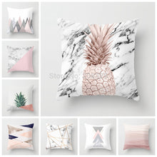Load image into Gallery viewer, Pink Geometric Nordic Cushion Cover Tropic Pineapple Throw Pillow Cover Polyester Cushion Case Sofa Bed Decorative Pillow