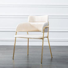 Load image into Gallery viewer, Simple dining chair lounge chair metal armrest dining chair coffee chair