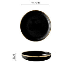Load image into Gallery viewer, Pink Blakc Gold Stroke Ceramic dinner Plate Tableware Porcelain bulk Serving Dishes Plate Home Wedding Decorative Dinnerware
