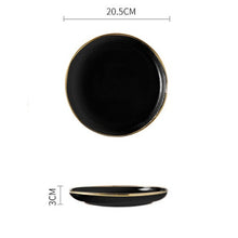 Load image into Gallery viewer, Pink Blakc Gold Stroke Ceramic dinner Plate Tableware Porcelain bulk Serving Dishes Plate Home Wedding Decorative Dinnerware