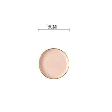 Load image into Gallery viewer, Pink Blakc Gold Stroke Ceramic dinner Plate Tableware Porcelain bulk Serving Dishes Plate Home Wedding Decorative Dinnerware