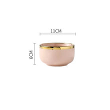 Load image into Gallery viewer, Pink Blakc Gold Stroke Ceramic dinner Plate Tableware Porcelain bulk Serving Dishes Plate Home Wedding Decorative Dinnerware
