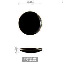 Load image into Gallery viewer, Pink Blakc Gold Stroke Ceramic dinner Plate Tableware Porcelain bulk Serving Dishes Plate Home Wedding Decorative Dinnerware