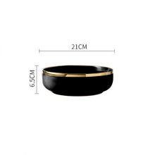 Load image into Gallery viewer, Pink Blakc Gold Stroke Ceramic dinner Plate Tableware Porcelain bulk Serving Dishes Plate Home Wedding Decorative Dinnerware