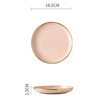 Load image into Gallery viewer, Pink Blakc Gold Stroke Ceramic dinner Plate Tableware Porcelain bulk Serving Dishes Plate Home Wedding Decorative Dinnerware