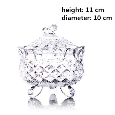 Color plated glass butterfly crystal candy jar gift wedding festive jewelry box with lid storage tank sugar cylinder