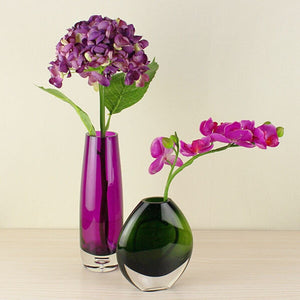 Simple modern dark green and purple glass vase fashion home living room study Decorationsc home decor Wedding decoration