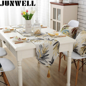 Fashion Modern Table Runner Colorful Nylon Jacquard Runner Table Cloth With Tassels Cutwork Embroidered Table Runner