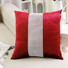 Load image into Gallery viewer, Decorative Pillow Case Flannel Diamond Patckwork Modern Simple Throw Cover Pillowcase Party Hotel Home Textile 45cm*45cm