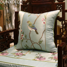 Load image into Gallery viewer, Cushion Cover Decorative Pillow Case Modern Chinese Traditional Birds Flora Luxury Embroidery Coussin Home Sofa Decor