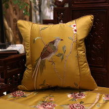 Load image into Gallery viewer, Cushion Cover Decorative Pillow Case Modern Chinese Traditional Birds Flora Luxury Embroidery Coussin Home Sofa Decor