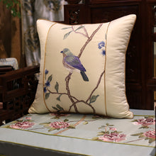 Load image into Gallery viewer, Cushion Cover Decorative Pillow Case Modern Chinese Traditional Birds Flora Luxury Embroidery Coussin Home Sofa Decor