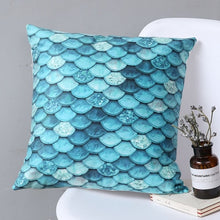 Load image into Gallery viewer, DUNXDECO Cushion Cover Decorative Pillow Case Mermaid Fish Shiny Scales Soft Short Brush Coussin Sofa Chair Decoration