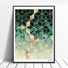 Load image into Gallery viewer, Nordic Geometric Art Posters and Prints Leaves Cubes Wall Art Canvas Painting Pictures For Living Room Abstract Home Decor