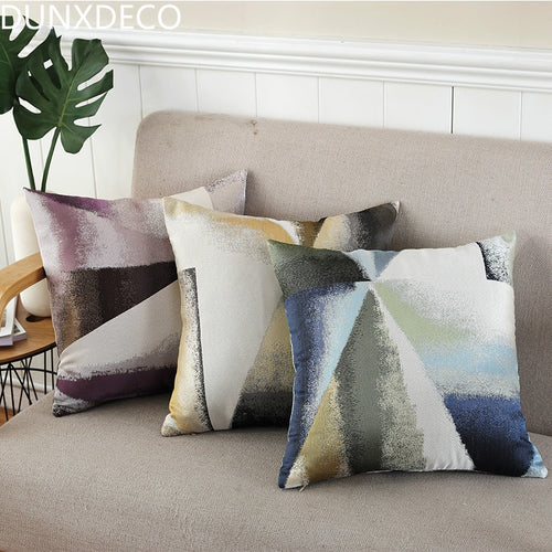 Cushion Cover Jacquard Pillow Case Vintage Artistic Geometric Painting Home Sofa Decoration Housse de coussin