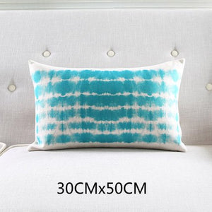 Cushion Cover Linen Cotton Blend Pillow Case Modern Art Blue Gradual Change Geometric Sofa Decorative Housse de coussin