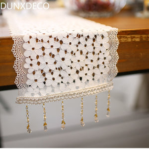 Table Runner White Lace Table Cloth Nordic Country Style Party Wedding Decoration Fabric Cover