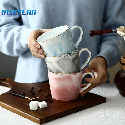 360ml ceramic marble design coffee tea mugs porcelain office drinking mugs cups tableware