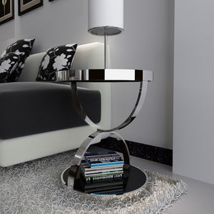 Modern simple rounded tea table  toughened glass sofa corner table side table