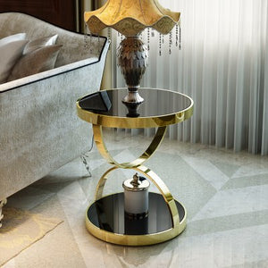 Modern simple rounded tea table  toughened glass sofa corner table side table