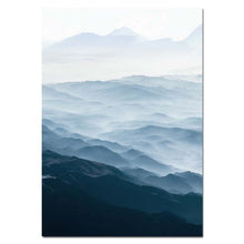 Load image into Gallery viewer, Foggy Mountain Landscape Wall Art Canvas Posters Nordic Style Prints Paintings Wall Picture for Living Room Home Decor