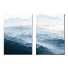 Load image into Gallery viewer, Foggy Mountain Landscape Wall Art Canvas Posters Nordic Style Prints Paintings Wall Picture for Living Room Home Decor