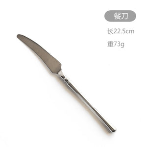 New Stainless Steel Golden Cutlery Set Mirror Polishing Dinnerware Tableware Dinner Knife Fork Foods Tools Kitchen Accessories