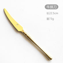 Load image into Gallery viewer, New Stainless Steel Golden Cutlery Set Mirror Polishing Dinnerware Tableware Dinner Knife Fork Foods Tools Kitchen Accessories