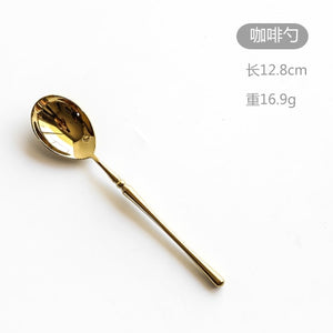 New Stainless Steel Golden Cutlery Set Mirror Polishing Dinnerware Tableware Dinner Knife Fork Foods Tools Kitchen Accessories