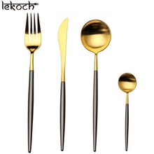 Load image into Gallery viewer, 24Pcs/Lot 18/10 Stainless Steel Tableware Set Matte  Silverware Set Forks Scoops Knives Dinnerware Set Wedding Cutlery Sets