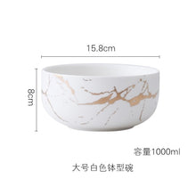 Load image into Gallery viewer, Best Gold Marble Glazes Ceramic Party Tableware Set Porcelain Breakfast Plates Dishes Noodle Bowl Coffee Mug Cup For Decoration