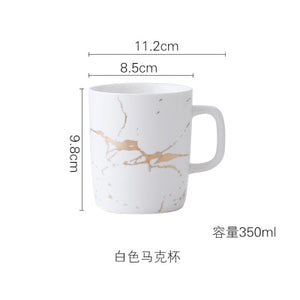 Best Gold Marble Glazes Ceramic Party Tableware Set Porcelain Breakfast Plates Dishes Noodle Bowl Coffee Mug Cup For Decoration