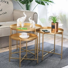 Load image into Gallery viewer, Nordic wrought iron tray small table Simple sofa edge wrought iron tray coffee table coffee folding small round table