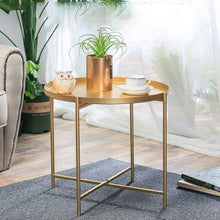 Load image into Gallery viewer, Nordic wrought iron tray small table Simple sofa edge wrought iron tray coffee table coffee folding small round table