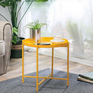 Nordic wrought iron tray small table Simple sofa edge wrought iron tray coffee table coffee folding small round table