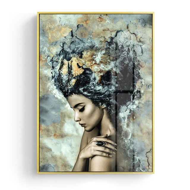 Modern Marble Girl Posters and Prints Wall Art Canvas Painting Nordic Picture Home Decoration for Living Room Decorative