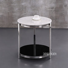 Load image into Gallery viewer, Modern Luxury Marble Top Tea Table Simple Living Room Bedroom Corner Sofa Side Small Round Coffee Table Stainless Steel Rack