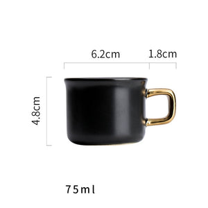 Lekoch 500ml Black Ceramic Coffee Mug With Gold Handgrip Travel Mug Tea Milk Heat Cup For Home Kitchen Drinkware Accessories