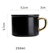 Load image into Gallery viewer, Lekoch 500ml Black Ceramic Coffee Mug With Gold Handgrip Travel Mug Tea Milk Heat Cup For Home Kitchen Drinkware Accessories