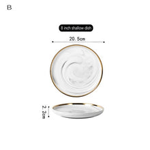 Load image into Gallery viewer, Top Bone Ceramic Bowl Dinner Set Rice Noodles Bowl Phnom Penh Marble Pattern Series Ceramic Bowl Family Soup Bowl Set
