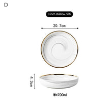 Load image into Gallery viewer, Top Bone Ceramic Bowl Dinner Set Rice Noodles Bowl Phnom Penh Marble Pattern Series Ceramic Bowl Family Soup Bowl Set