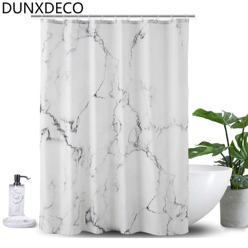 Shower Curtain Bathroom Waterproof Cortinas Nordic Simple White Marbling Print Polyester Fabric Rideau Home Decoration